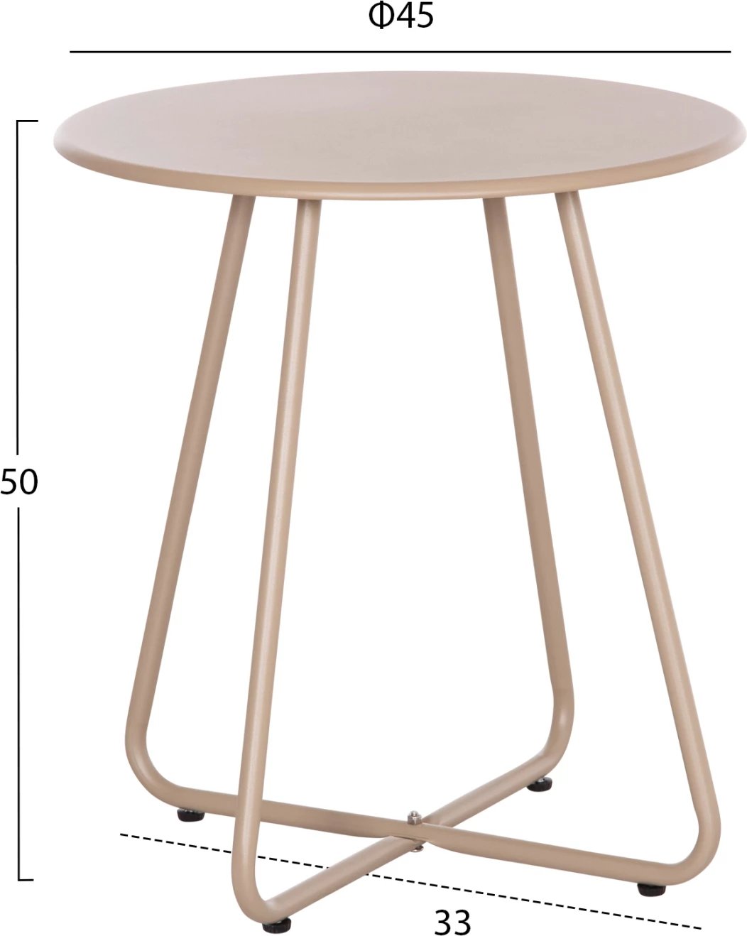 Tavolinë anësore e rrumbullakët, ngjyrë kapuçino, SAMMON FH6271.03, Φ45x50Hcm