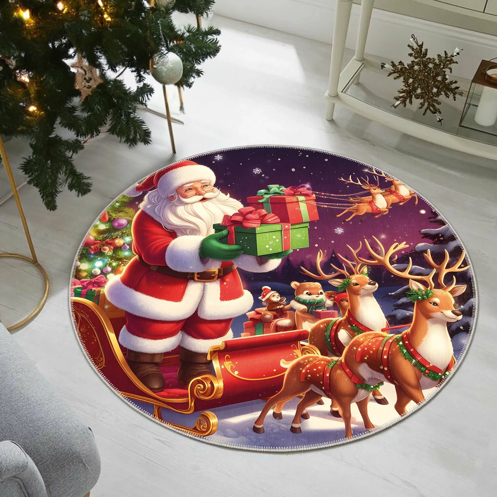 Qilim i rrumbullakët, shumëngjyrësh, Conceptum Hypnose, Woobtny0507, 110x110cm