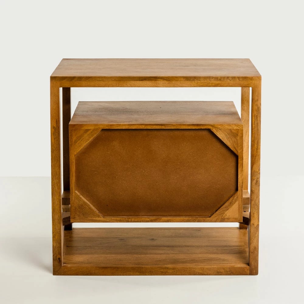 Komodinë ELIS me 3 sirtarë, ngjyrë natyrale, 65x38x65cm