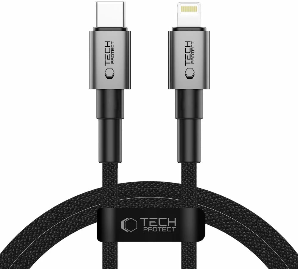 Kabllo Tech-Protect UltraBoost DNA USB-C në Lightning, 100 cm, Gri