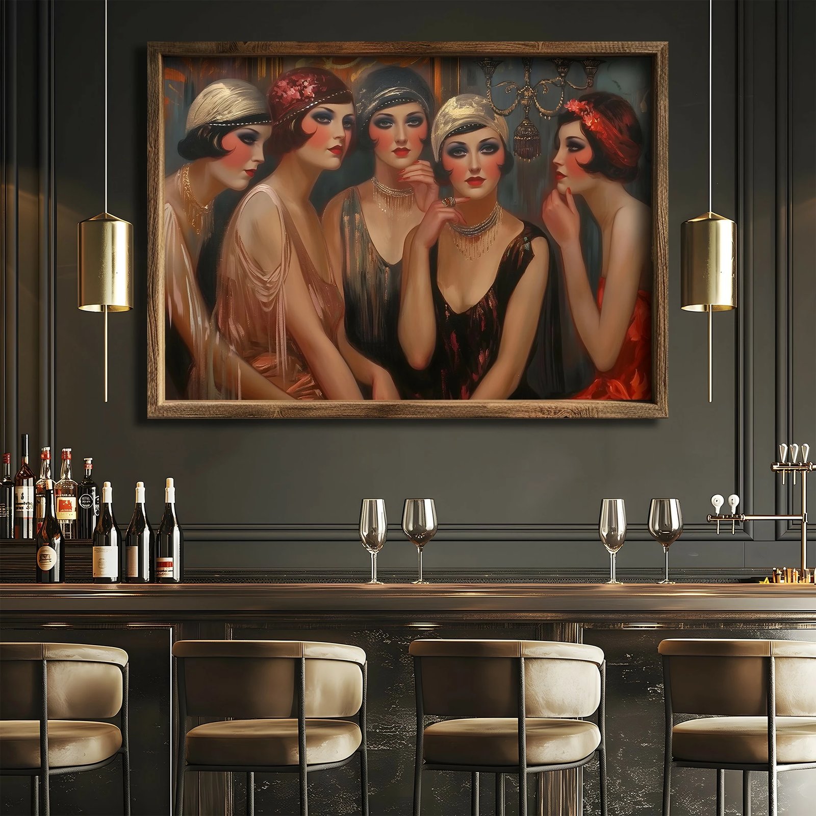 Pikturë dekorative me kornizë MDF, shumëngjyrëshe, Wallity, GE153-L