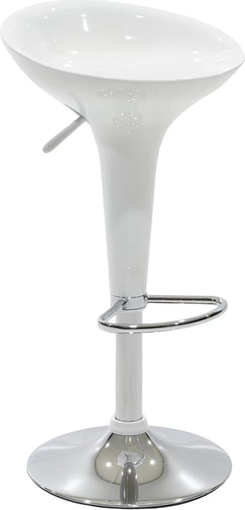 Karrige për bar Felice, e rregullueshme në lartësi, ngjyrë bardhë-krom, 40x43x84cm