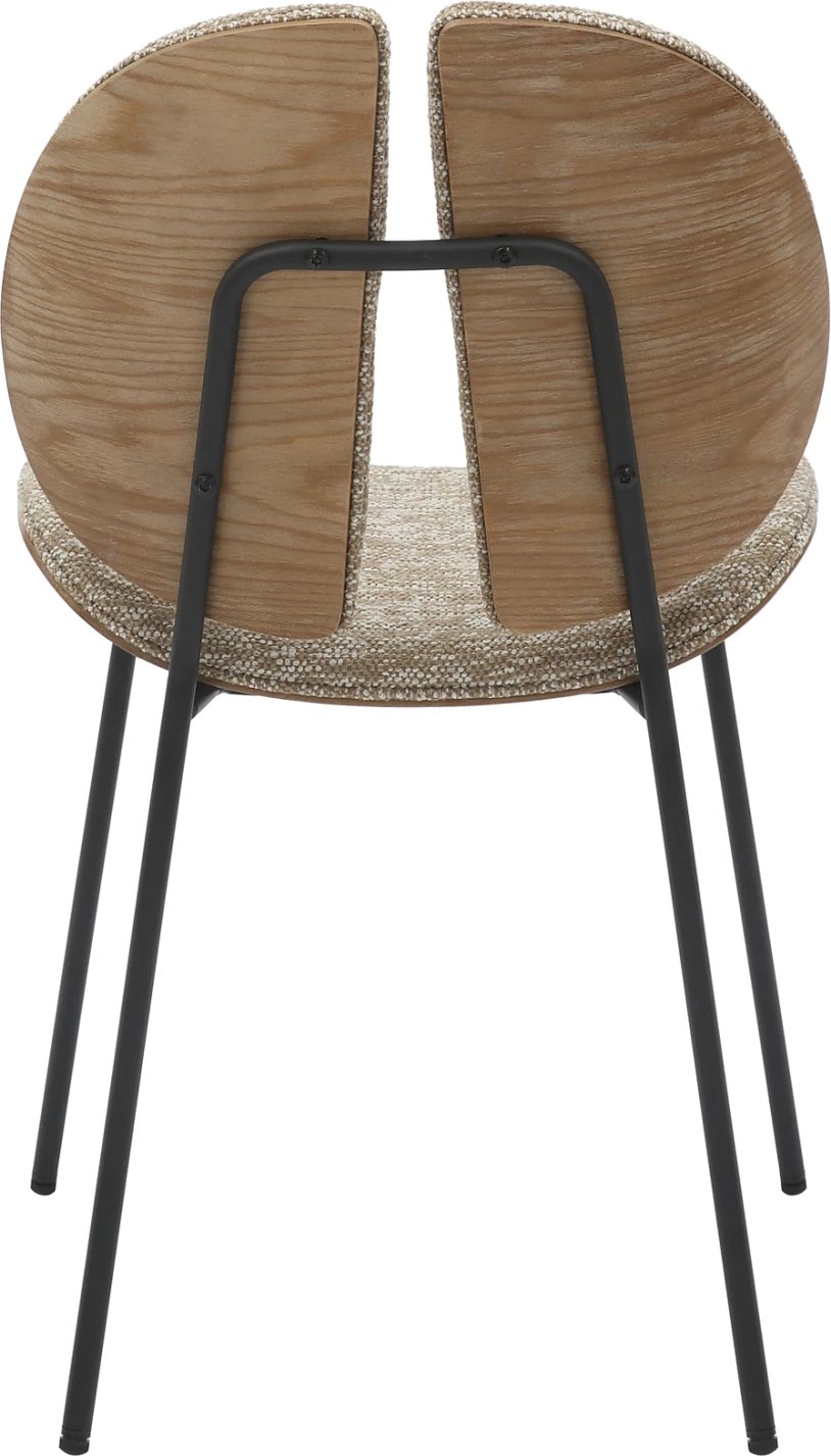 Karrige për ngrënie LUNGS FH9982.01, kornizë metalike e zezë, pëlhurë bezhë, 49x53.5x80H cm, set prej 2 copësh