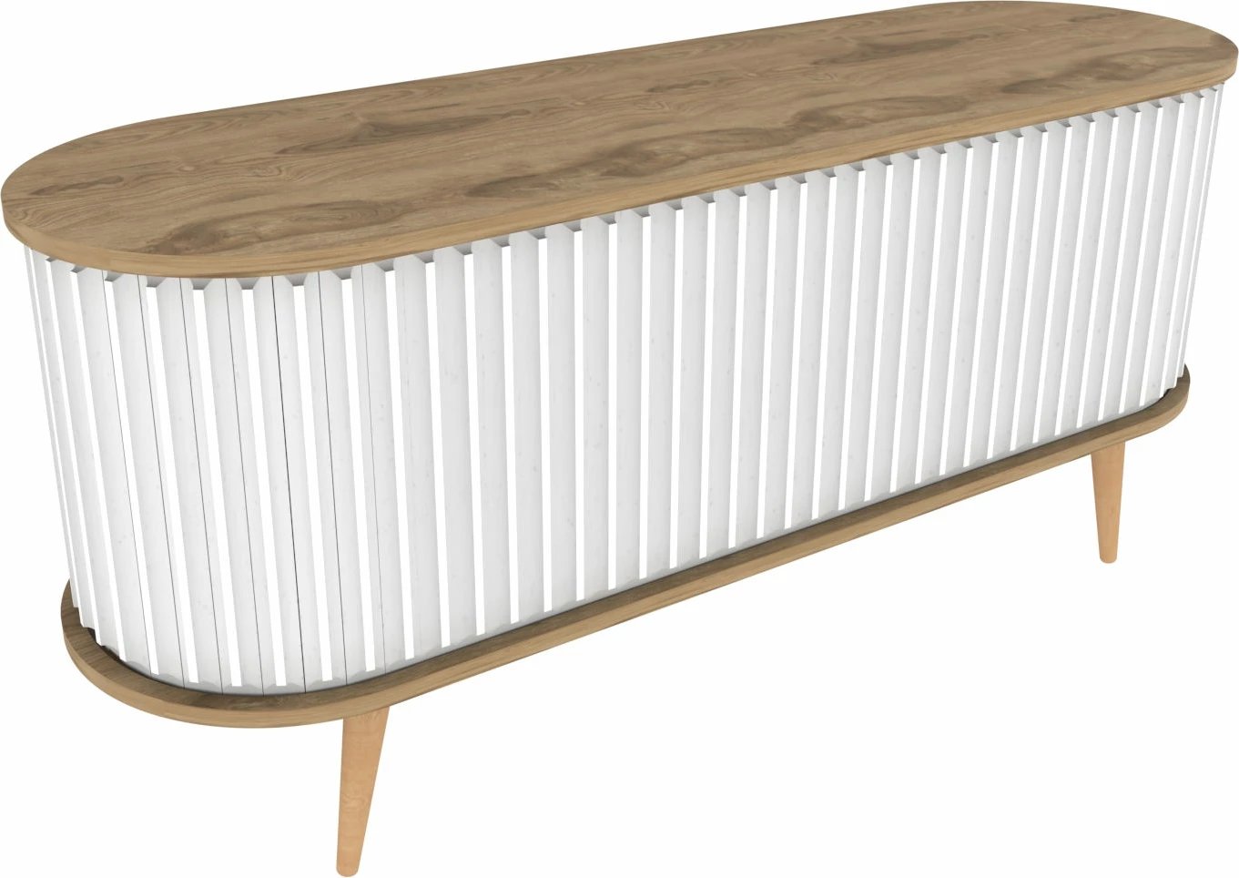 Komodë TV Hanah Home, ngjyrë lisi Oud, e bardhë