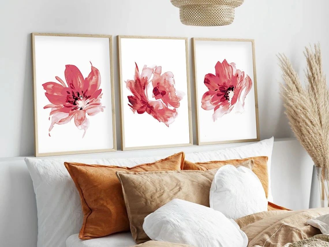 Pikturë dekorative me kornizë, 3 pjesë, Wallity, Huhu216, 20x30cm