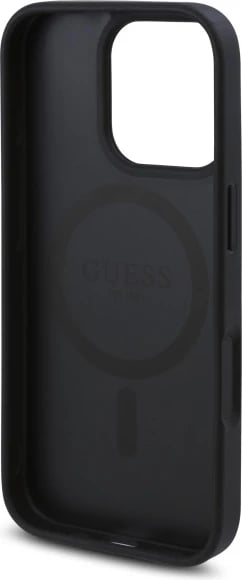 Mbështjellës Guess GUHMP16LP4ROPEMCK për iPhone 16 Pro 6.3", 4G Flowers Print MagSafe, zi