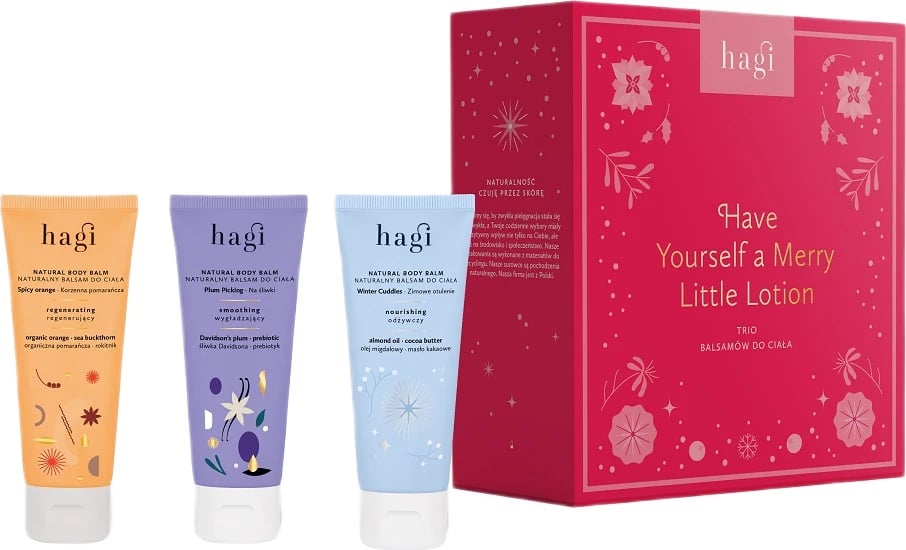 Set balsam trupi për femra Hagi Have Yourself a Merry Little Lotion, 3x75ml