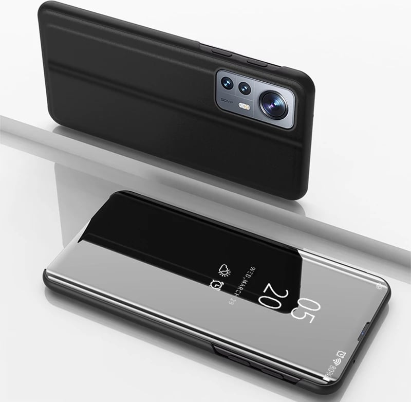 Mbështjellës Hurtel Clear View Case për Xiaomi 12 Lite, me kapak, e zezë