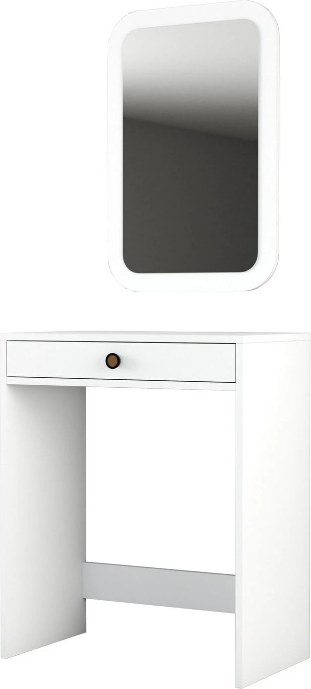 Tavolinë grimi Hanah Home, pasqyrë Lizbon, e bardhë