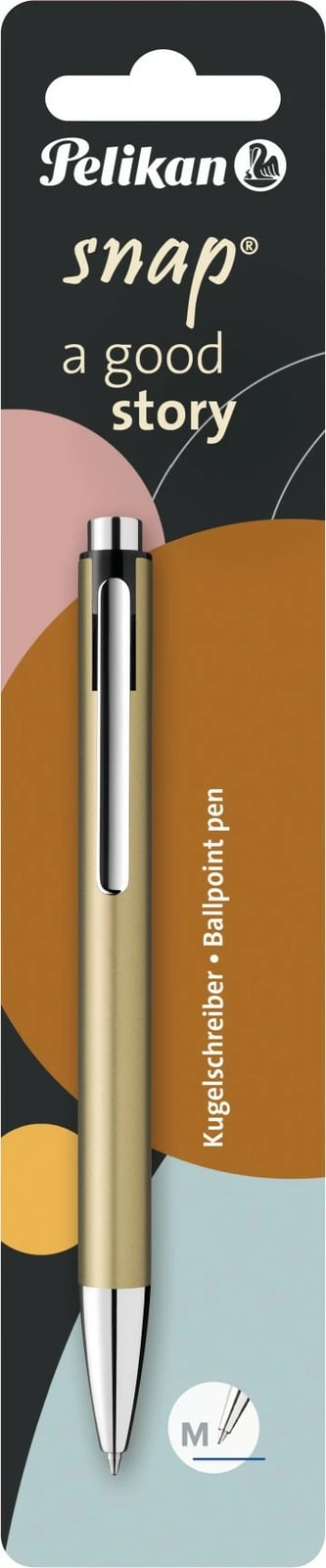 Stilolaps Pelikan Snap metallic gold, trup metalik, klips, rimbushës, ngjyrë e kaltër