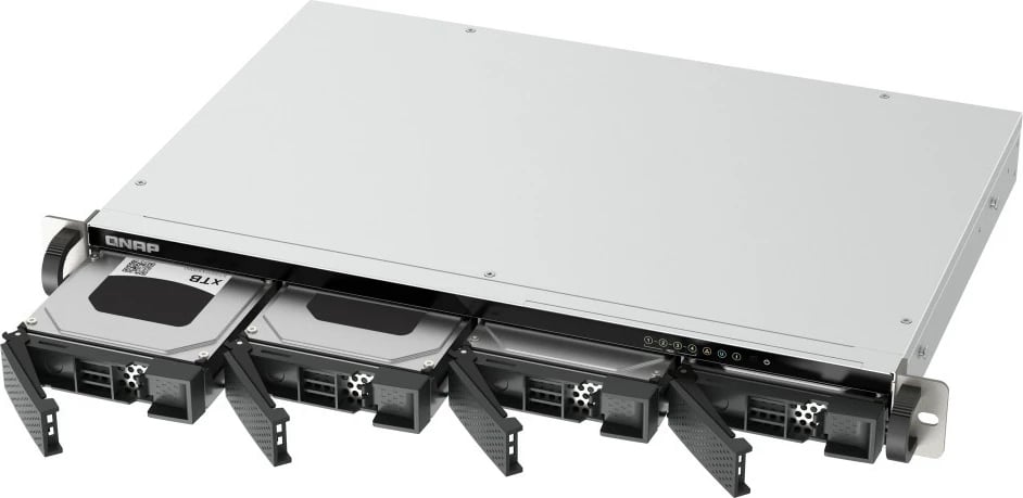 NAS QNAP TS-433EU, ARM Cortex-A55, 4GB RAM, 4 vende disqe, rack 1U