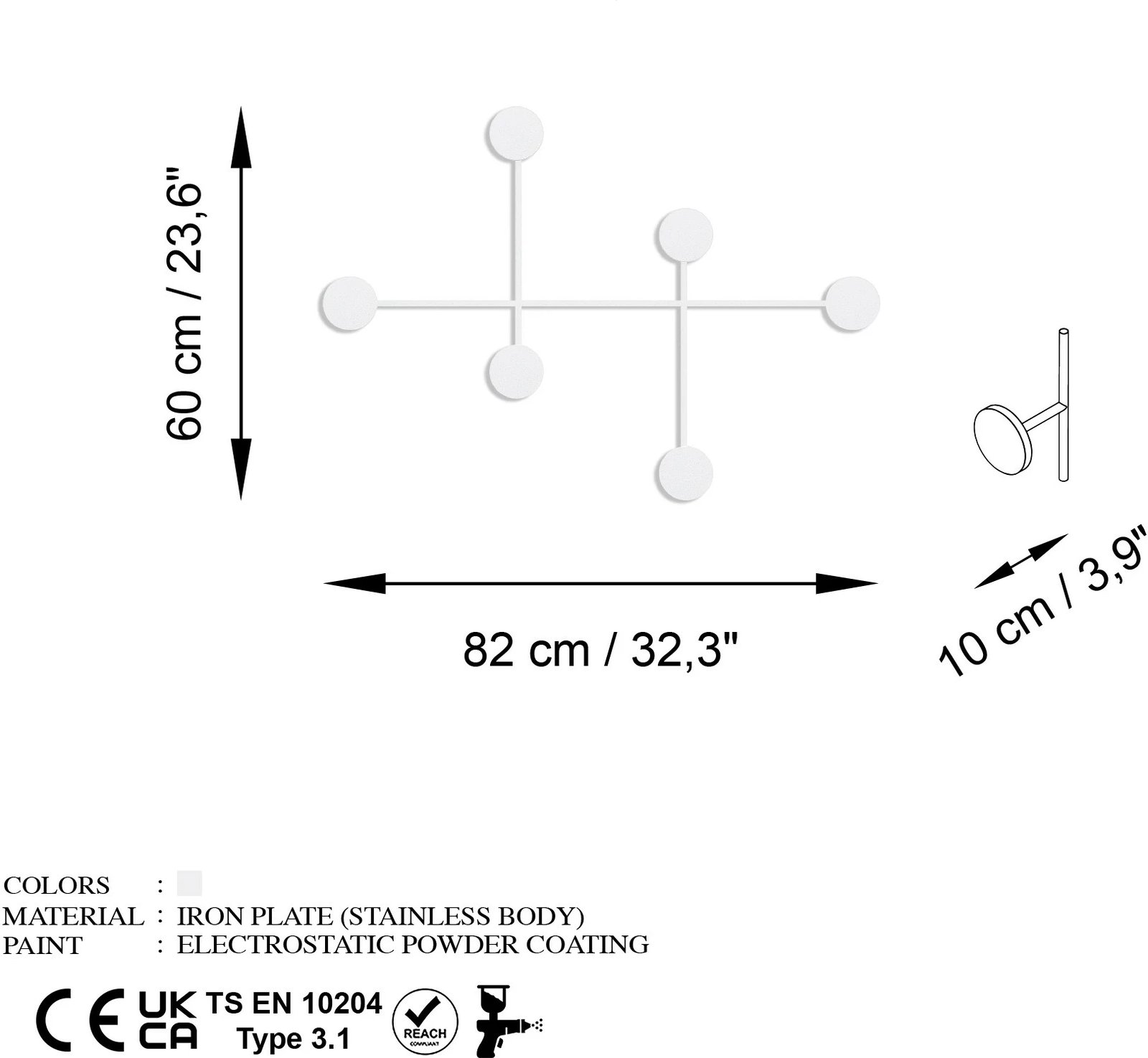 Varëse muri metalike Wallity, Dama-B, e bardhë