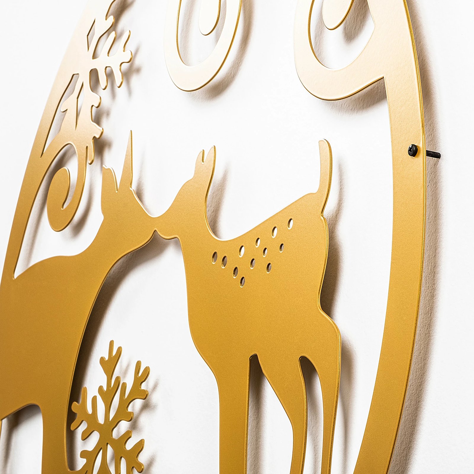 Aksesor dekorativ metalik për mur, Wallity, ngjyrë ari, XMASGOLD - 029, 60x60cm