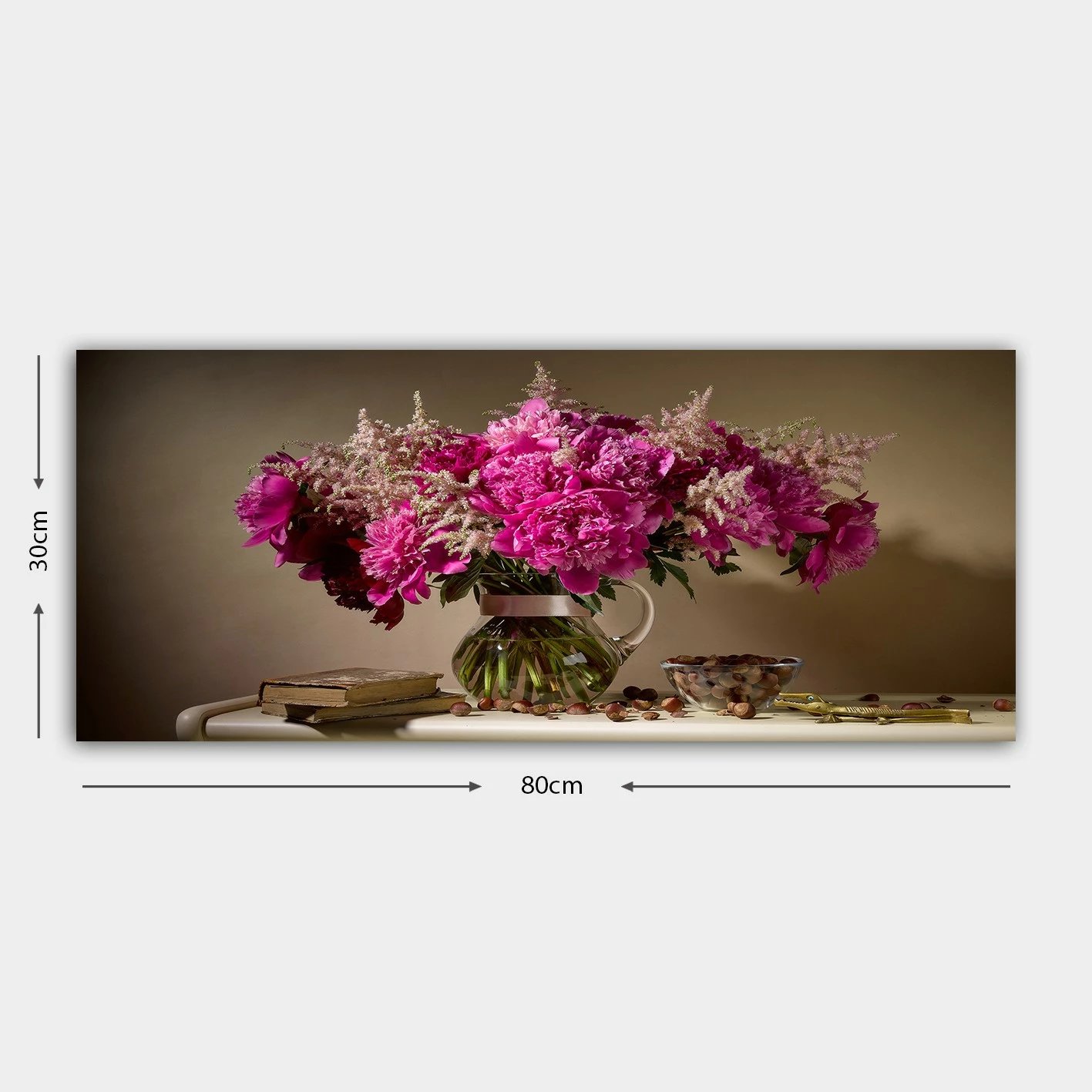 Pikturë dekorative në kanavacë, shumëngjyrëshe, kornizë druri, 30x80cm, YTY335962598_3080