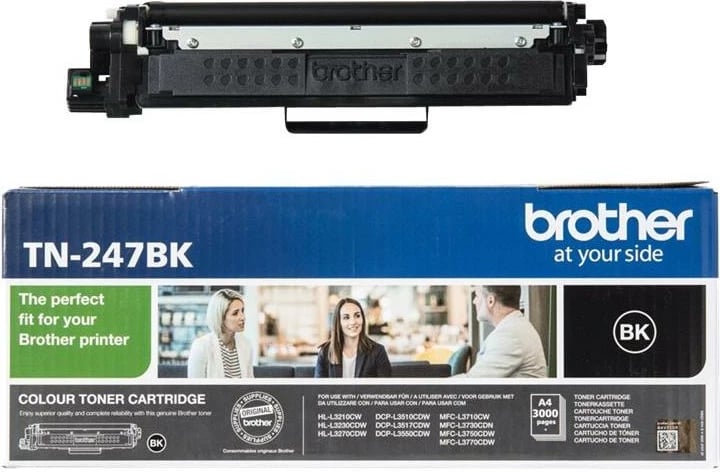 Toner Brother TN-247BK rendiment 2,400–4,400 faqe origjinal, i zi