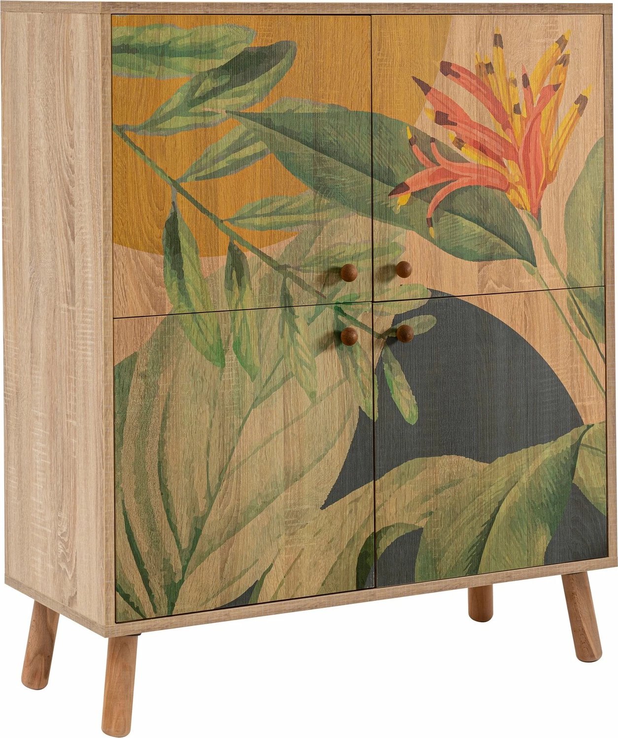 Dollap multifunksional, ngjyrë sonomo, jeshile, verdhë, Skye Decor