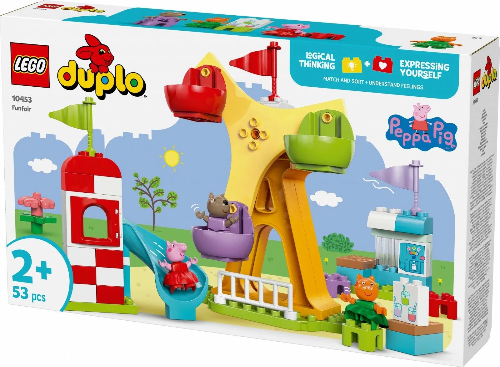 Set lodrash LEGO DUPLO Peppa Pig 10453 Funfair, 53 pjesë, plastikë, shumëngjyrëshe