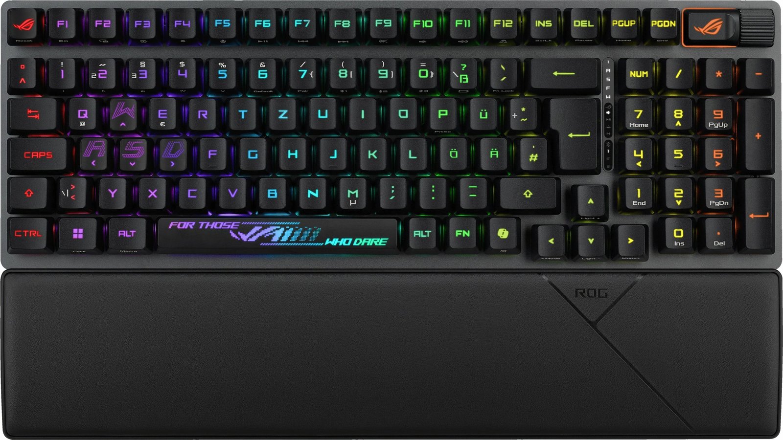 Tastierë gaming ASUS ROG Strix Scope II 96 RX Wireless, 96%, me drita RGB, lidhje USB/RF/Bluetooth, e zezë