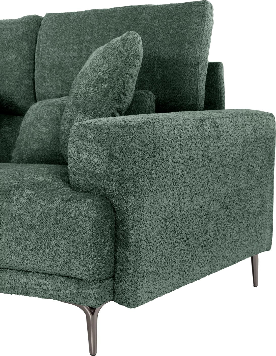 Kënd divani SYMMET FH3269.05, pëlhurë jeshile, këmbë antracit me shkëlqim, 314x236x90-102H cm