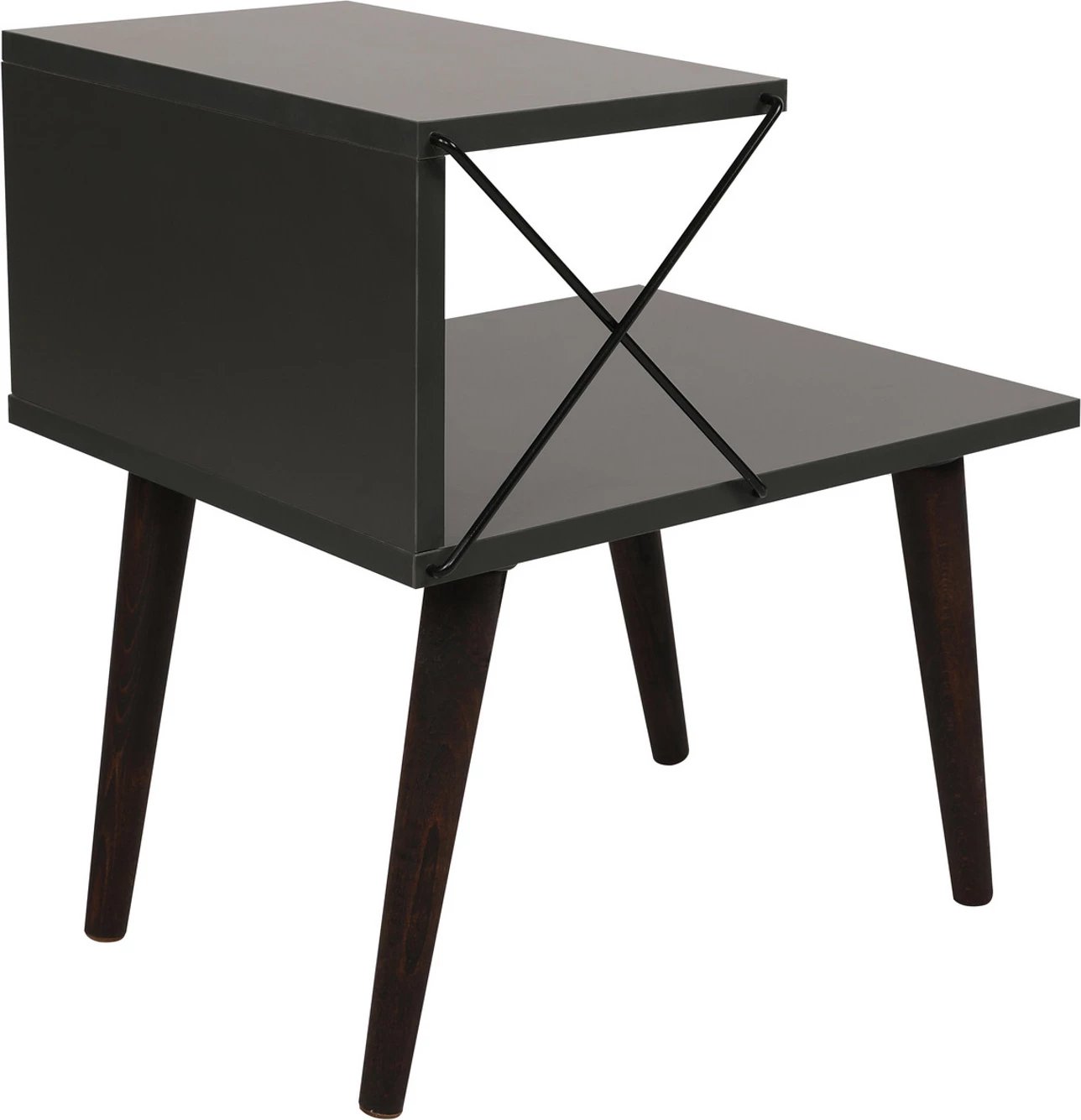 Komodinë Hanah Home, Cross, ngjyrë antracit