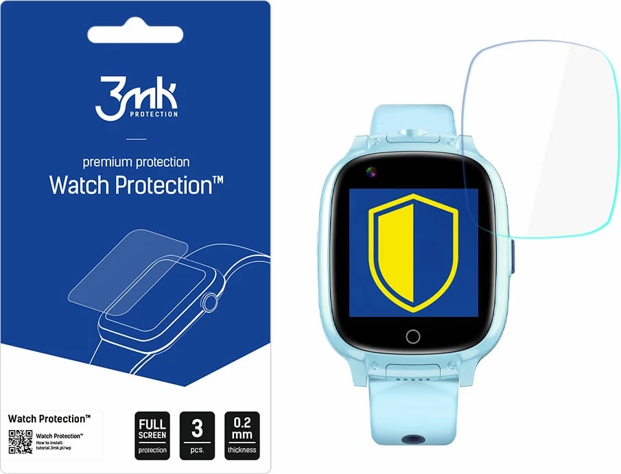 Folje mbrojtëse për smartwatch 3mk Protection Watch Protection ARC+, për Garett Kids Twin 4G, set prej 3 copash