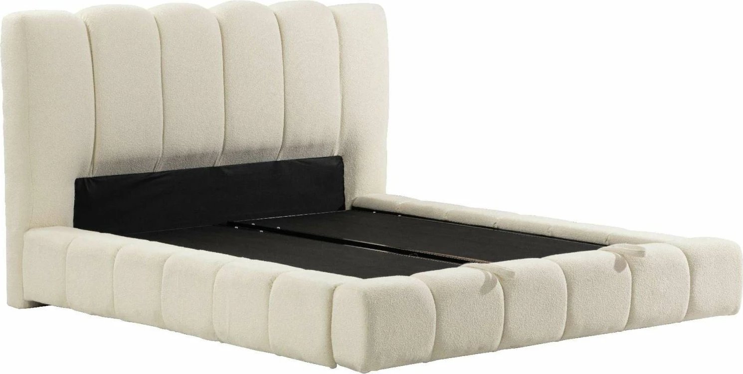 Bazë dhe shtrat dopio me shpinore, ngjyrë e bardhë, Skye Decor, 160x200 cm