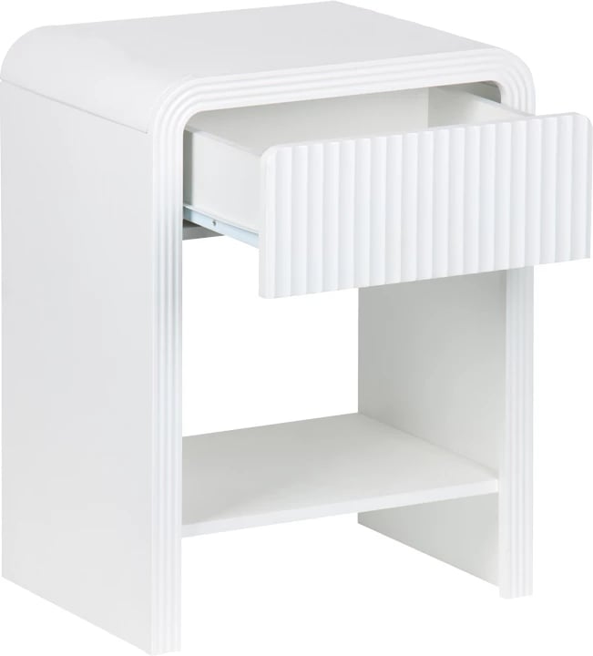 Komodinë Zeplen MDF ngjyrë e bardhë 40x30x53cm