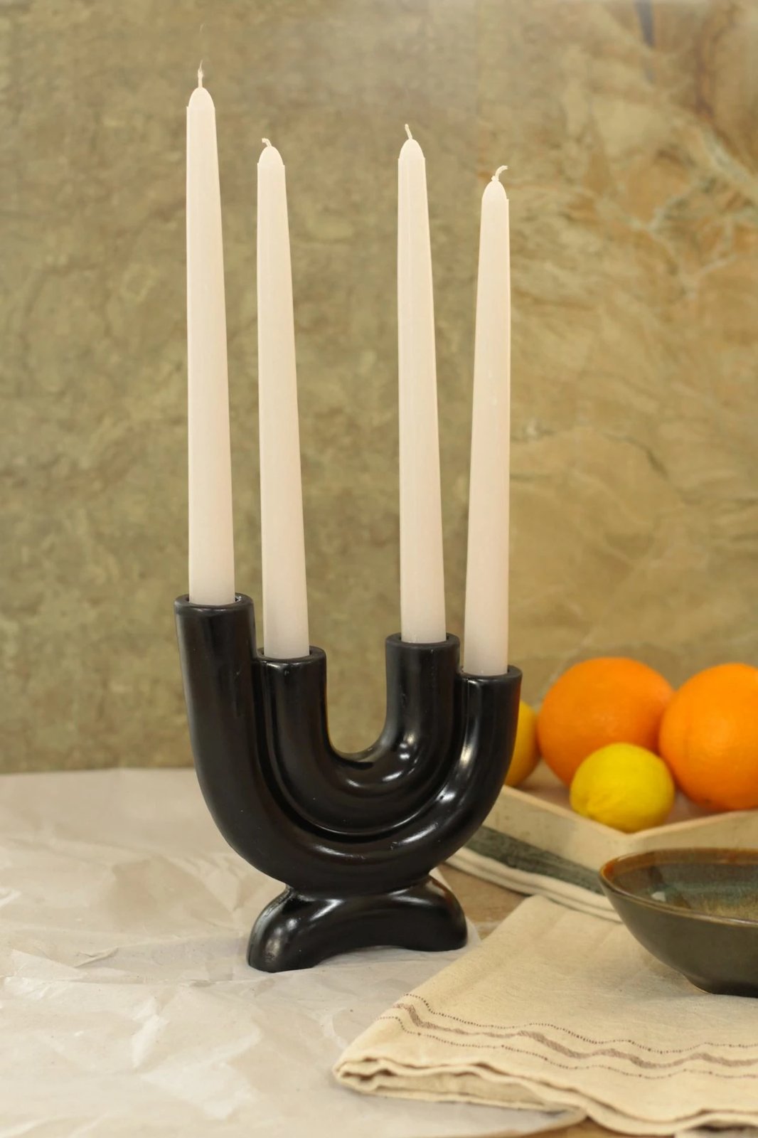 Set qiri mbajtës prej betoni, 5 copë, ngjyrë e zezë, Evila Originals, katër krahë