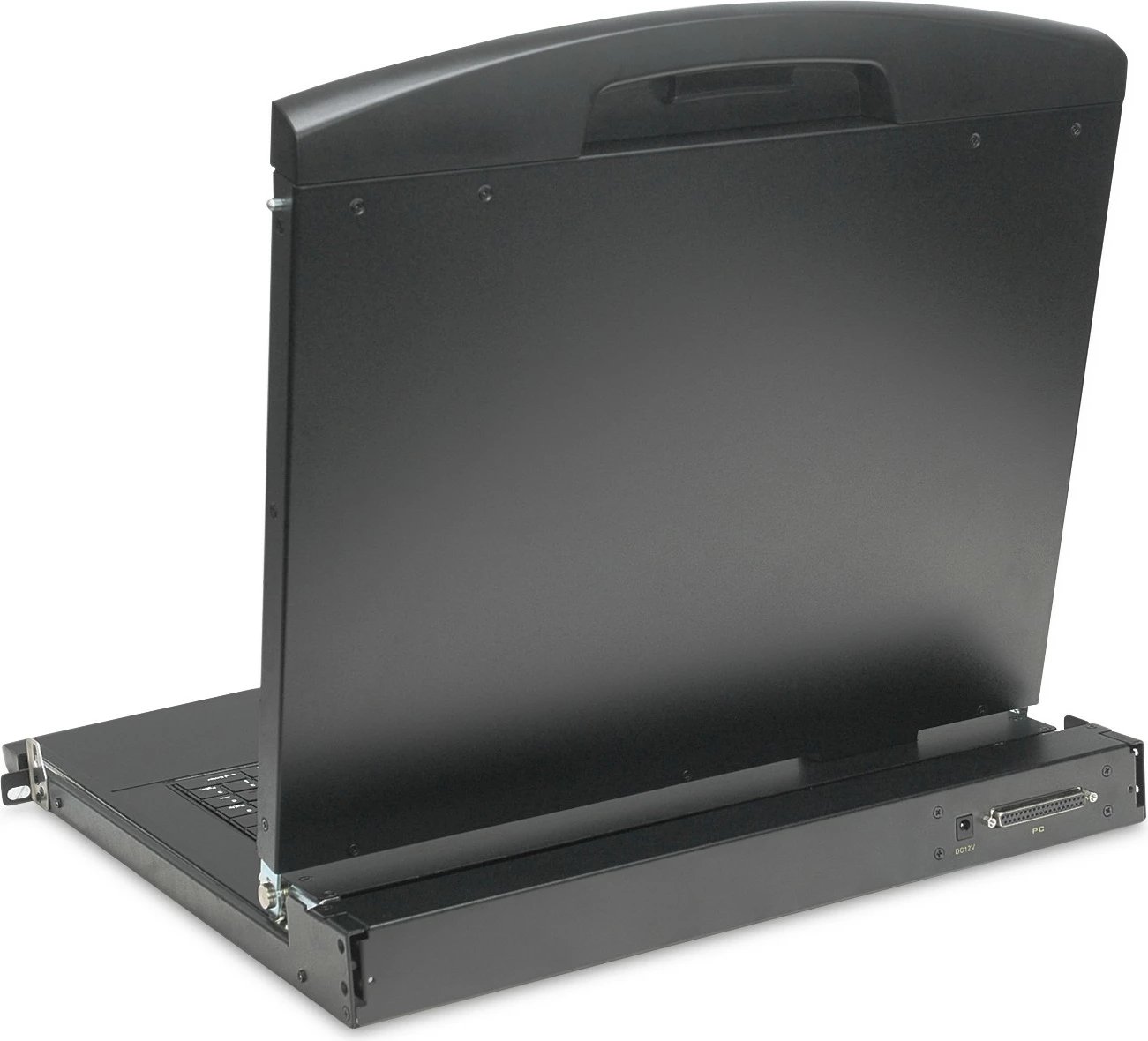 Konzolë modulare Digitus 19" HD LCD, 8-port KVM, VGA, QWERTY gjermanisht, e zezë