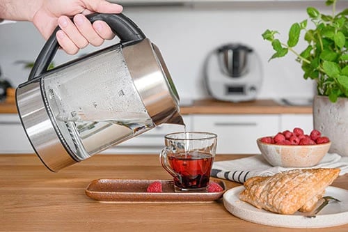 Çajnik elektrik Adler AD 1247 1.7 L kontroll temperature trup xhami inox