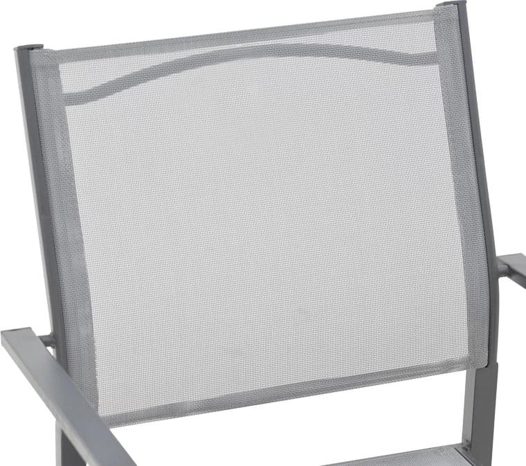 Karrige për kopsht Confidence metal anthracite dhe tekstilene gri 54x54x86cm