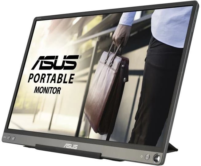 Monitor portativ, ASUS ZenScreen MB16ACE (90LM0381-B04170), 15.6" Full HD IPS, USB-C/USB-A, Eye-Care, blu/gri