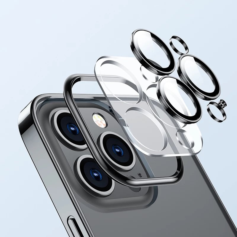 Mbështjellës Joyroom JR-14Q3 për iPhone 14 Plus, kornizë metalike, i zi