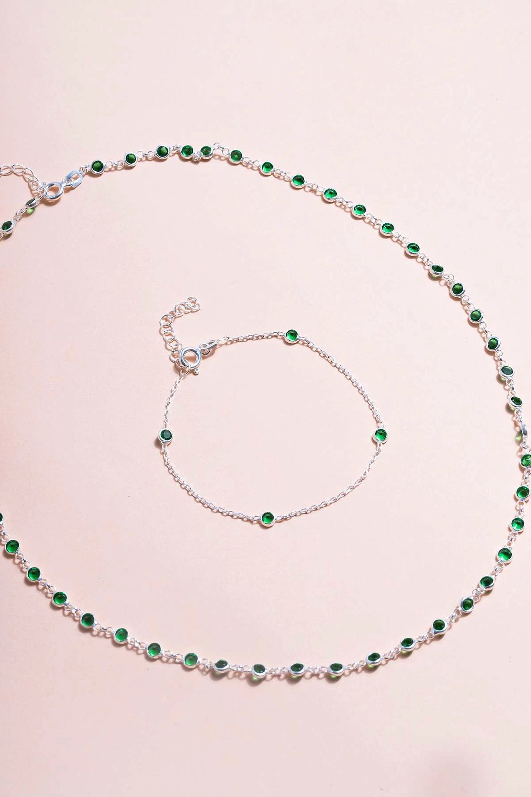 Set varëse e vathë argjendi, ngjyrë e gjelbër, Jumeon, TFNY65230