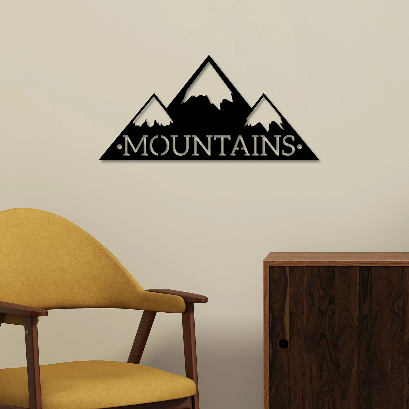 Aksesor dekorativ metalik për mur, Wallity, male