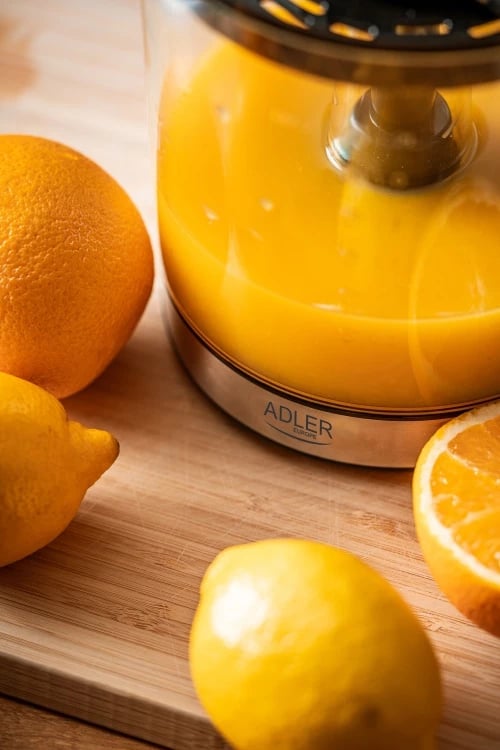 Shtrydhës agrumesh elektrik, Adler, AD 4012, 1.2L, 40W (60W max), auto start/stop, 2 konuse, ngjyrë e zezë