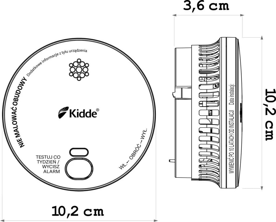 Detektor tymi Kidde KID-2030-DSR, optik, i bardhë