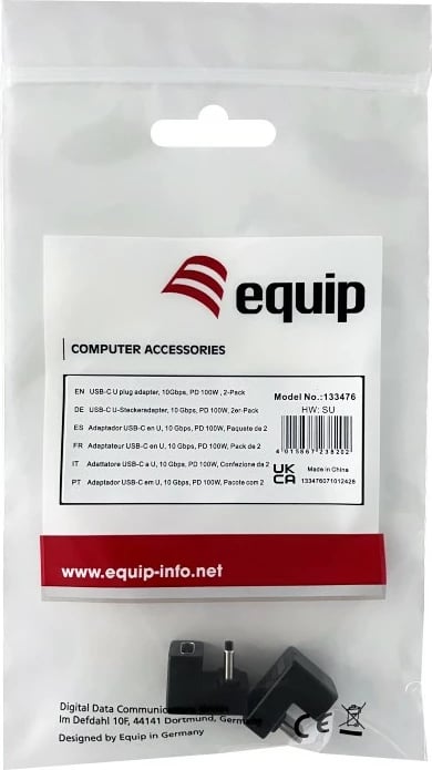 Adapter USB-C Equip 133476, 10Gbps, PD 100W, 2 copë, i zi