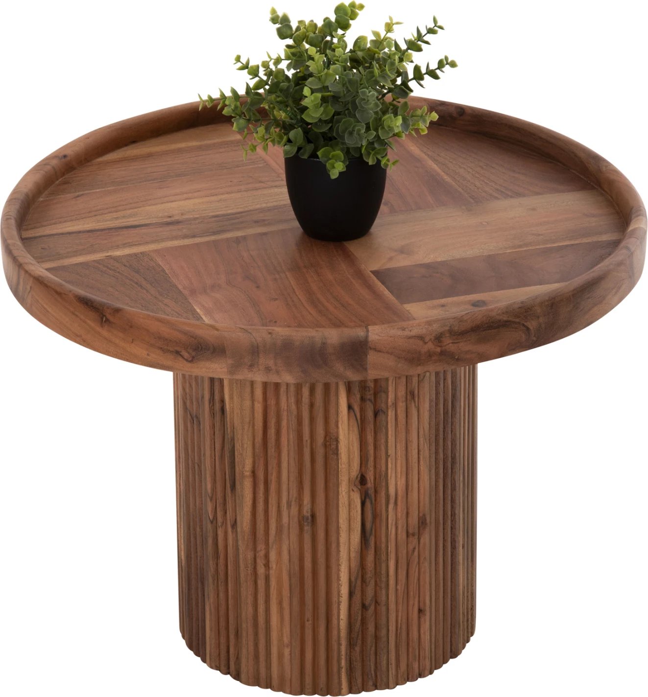 Tavolinë kafeje rrethore RAJJEH FH9693 dru akacie ngjyrë natyrale Φ60x45Hcm