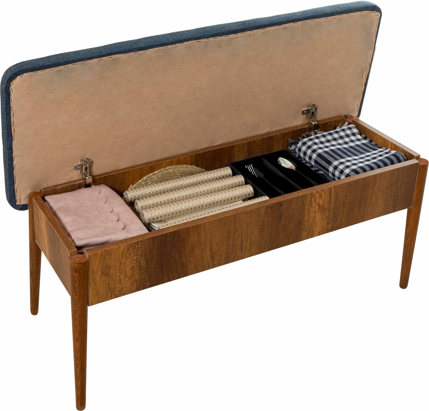 Bank Hanah Home, Vina, ngjyrë dru arre, blu e errët