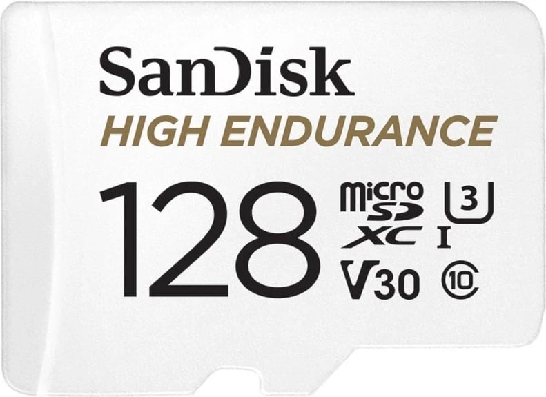 Kartë kujtese microSD SanDisk High Endurance 128GB V30 me adaptues