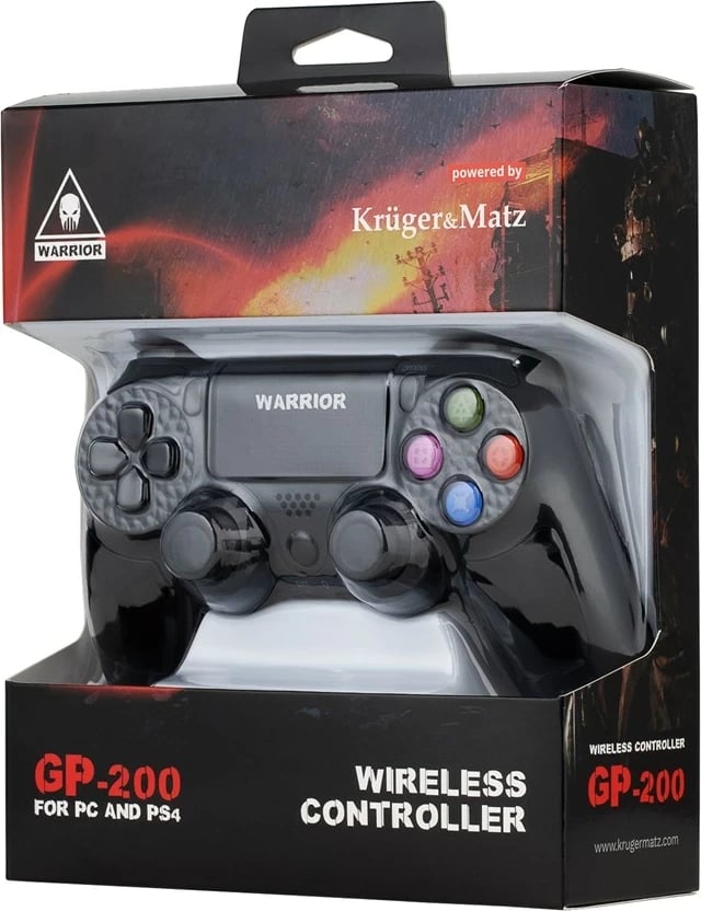 Gamepad Kruger & Matz Warrior, PS4/PC, Pa kabllo, E zezë