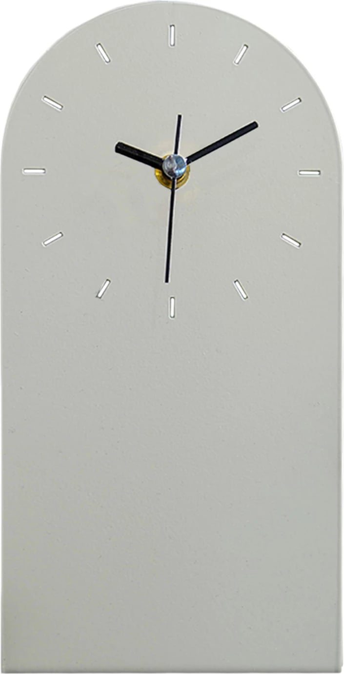 Orë tavoline FH4339.04 metalike, ngjyrë gri e çelët, 12x24.5H cm