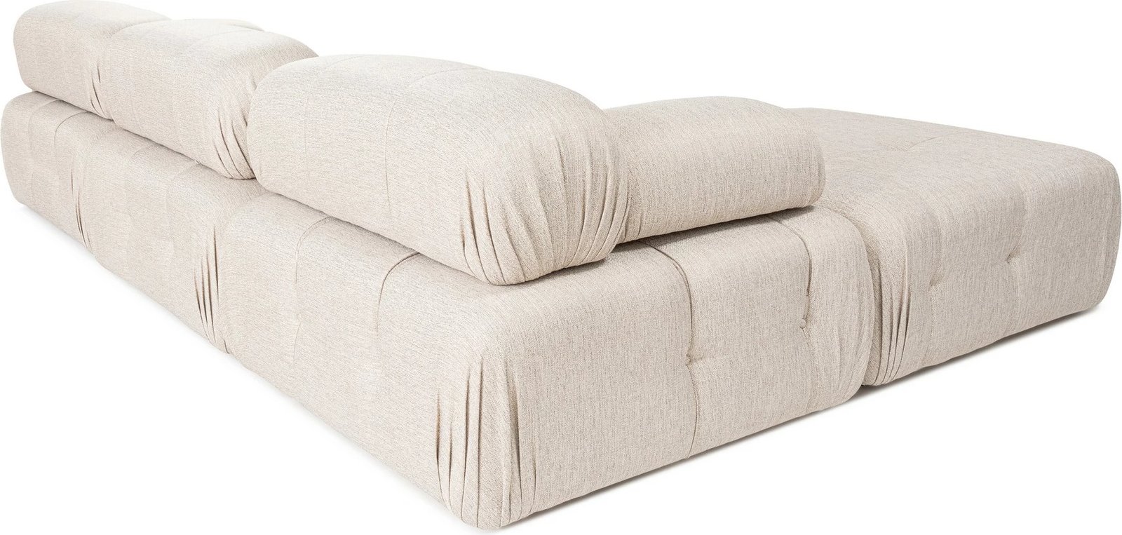 Këndare Atelier del Sofa Doblo 3 ulëse me pouffe, ngjyrë kafe e çelët