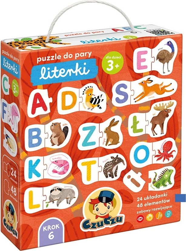 Puzzle edukativ CzuCzu për fëmijë, 24 puzzle, 48 pjesë, karton