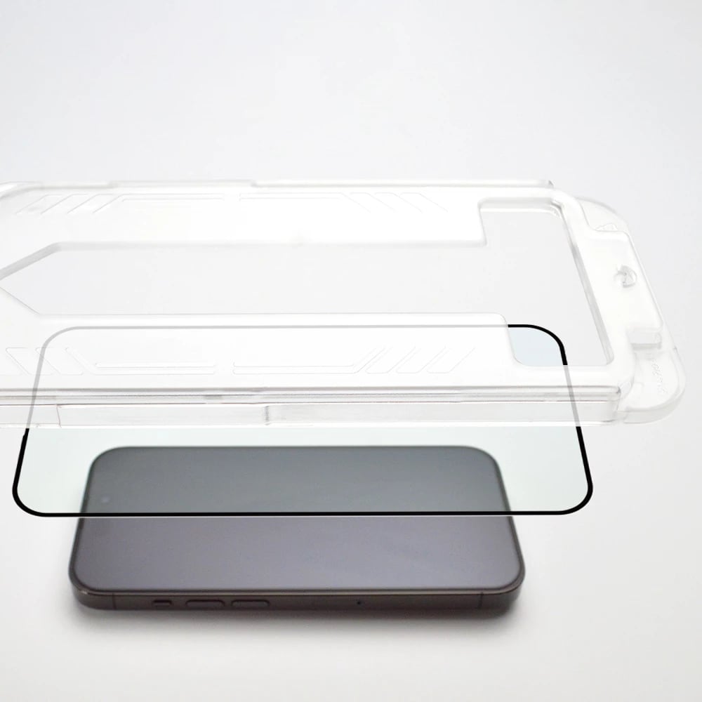 Xham i temperuar Wozinsky Premium Glass me kornizë montimi për iPhone 15 Pro, zi