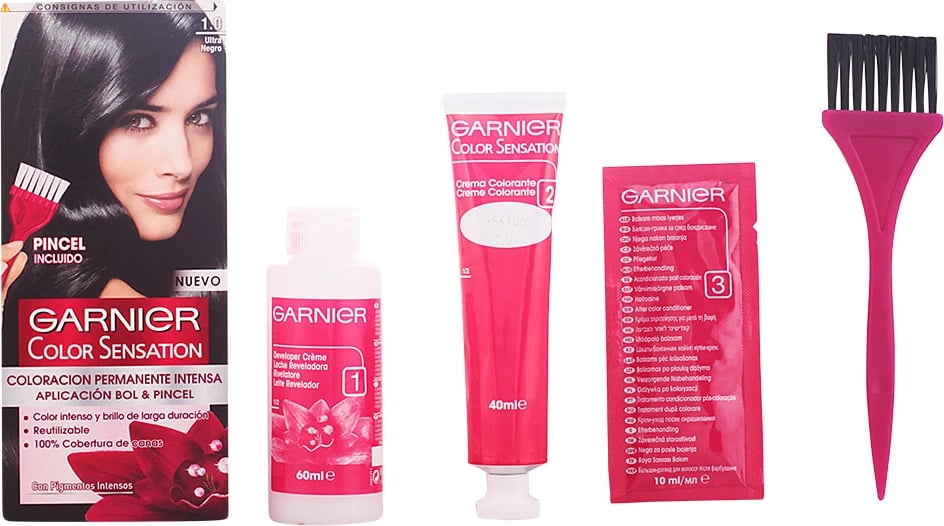 Ngjyrë për flokë Garnier Color Sensation 1 unisex zezë ultra