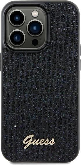 Mbështjellës Guess Disco Metal Script për iPhone 13 Pro / 13, i zi Mbështjellës Guess Disco Metal Script për iPhone 13 Pro / 13, i zi