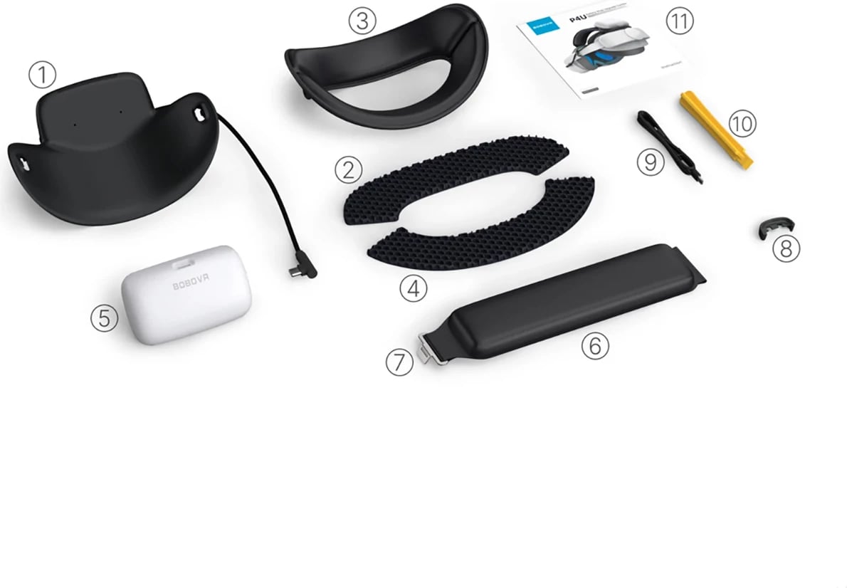 Rrip koke VR me bateri, BoboVR P4U, 10000 mAh, për PICO 4 Ultra/Ultra Enterprise, deri 22.5 W, bardhë/zezë