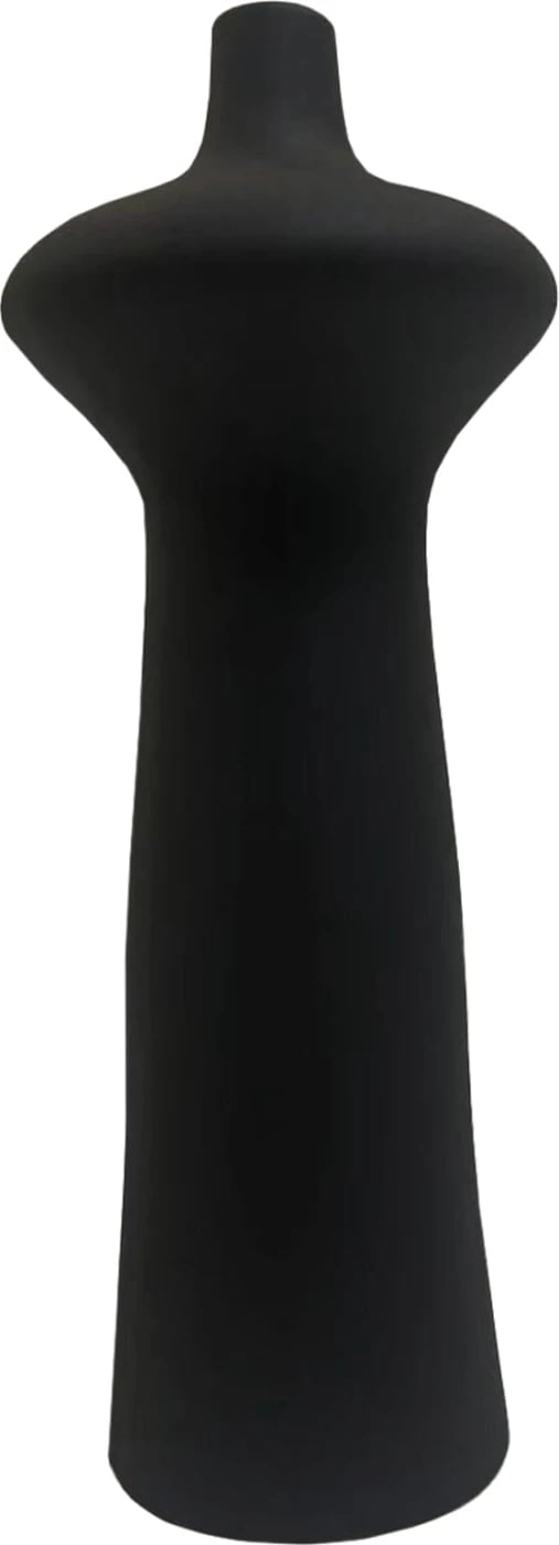 Dekor tavoline prej qeramike, ngjyrë e zezë matte, FH4636.02, Φ18,8x50H cm